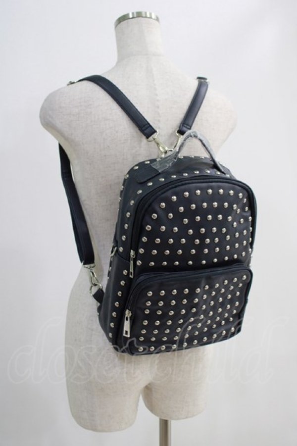 画像1: NieR Clothing / 2WAY STUDS BACKPACK  黒 H-24-10-20-002-PU-BG-KB-ZH (1)
