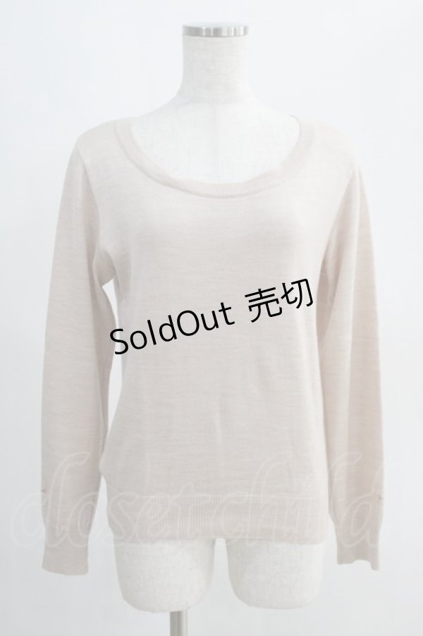 画像1: Franche Lippee / 袖リボンニット M ベージュ H-24-10-24-078-LO-TO-NS-ZH (1)