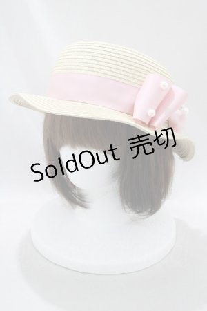 画像: m petit by misako / TT*AMPLリボンカンカン帽  オフ/ピンク H-24-10-24-027-LO-AC-NS-ZT170
