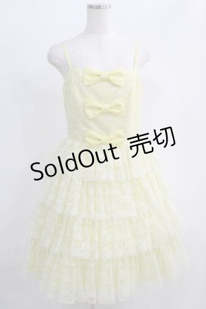 画像: JESUS DIAMANTE / スペシャルレースバルドーワンピース 42 イエロー H-24-10-26-1032-JE-OP-NS-ZH