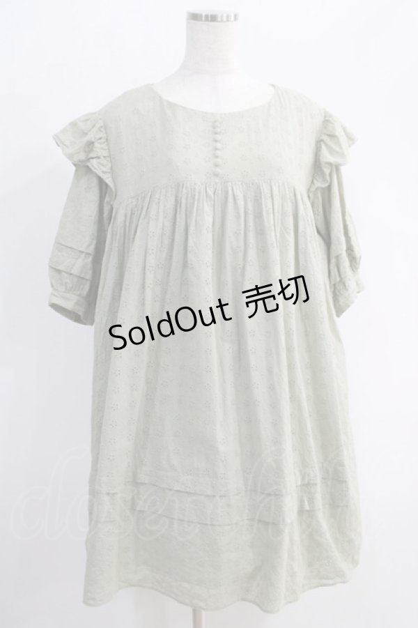 画像1: Maison de FLEUR Petite Robe canone / エンジェルショルダースモックワンピース Free グリーン H-24-10-26-1040-EL-OP-NS-ZH (1)