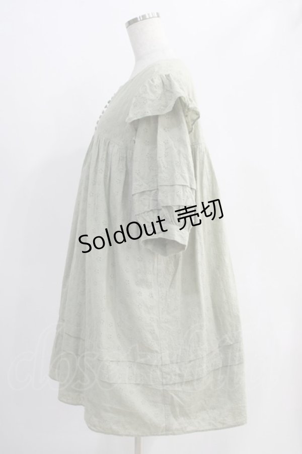 画像2: Maison de FLEUR Petite Robe canone / エンジェルショルダースモックワンピース Free グリーン H-24-10-26-1040-EL-OP-NS-ZH (2)