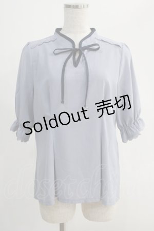 画像: axes femme POETIQUE / マオカラーリボンブラウス M サックス H-24-10-26-1068-AX-BL-NS-ZH