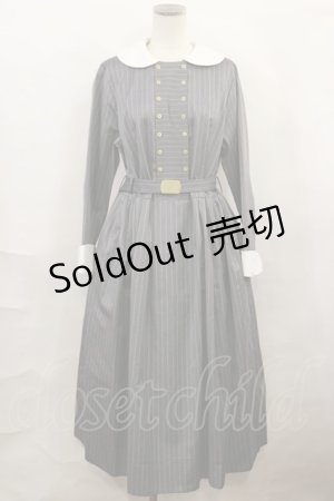 画像: Jane Marple / ブリティッシュストライプtea houseドレス M グレーストライプ H-24-10-26-023-JM-OP-KB-ZH