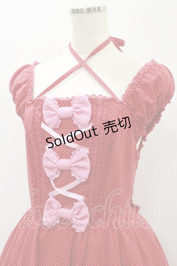 画像4: Angelic Pretty / ドット配色ミニ袖ワンピース F アカ×ピンク H-24-10-28-079-AP-OP-SK-ZH (4)