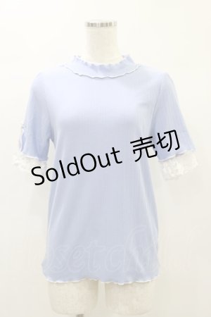 画像: axes femme / 吸水速乾袖レースメロープルオーバー M ブルー H-24-10-28-039-AX-TO-NS-ZH