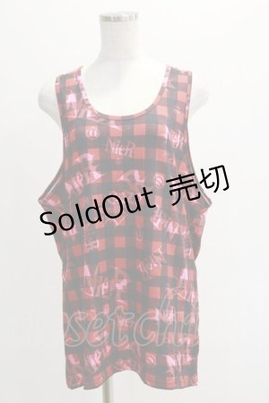 画像: NieR Clothing / TANKTOP【LOGO CHECK】  赤 H-25-06-15-1006-PU-TO-KB-ZH