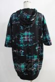 画像3: NieR Clothing / 総柄ZIP半袖パーカー  黒 H-25-05-11-1035-PU-TO-KB-ZH (3)