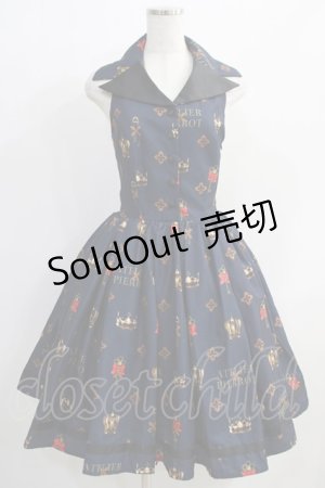 画像: ATELIER PIERROT / Royal Crownベストワンピース  ネイビー H-24-11-09-001-EL-OP-KB-ZH