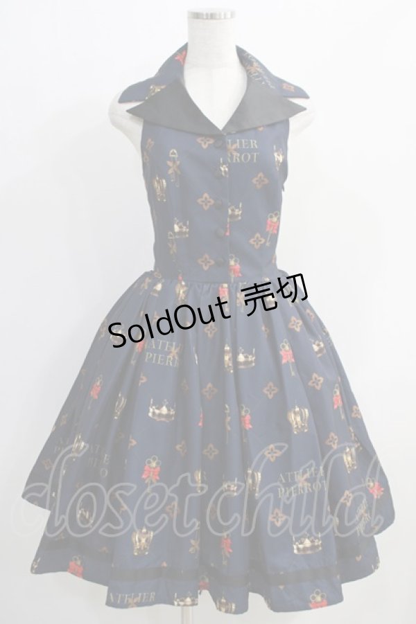 画像1: ATELIER PIERROT / Royal Crownベストワンピース  ネイビー H-24-11-09-001-EL-OP-KB-ZH (1)