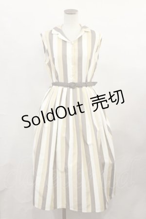 画像: an another angelus / マルチストライプノースリーブワンピース Free YELLOW H-24-11-10-1019-CA-OP-NS-ZH