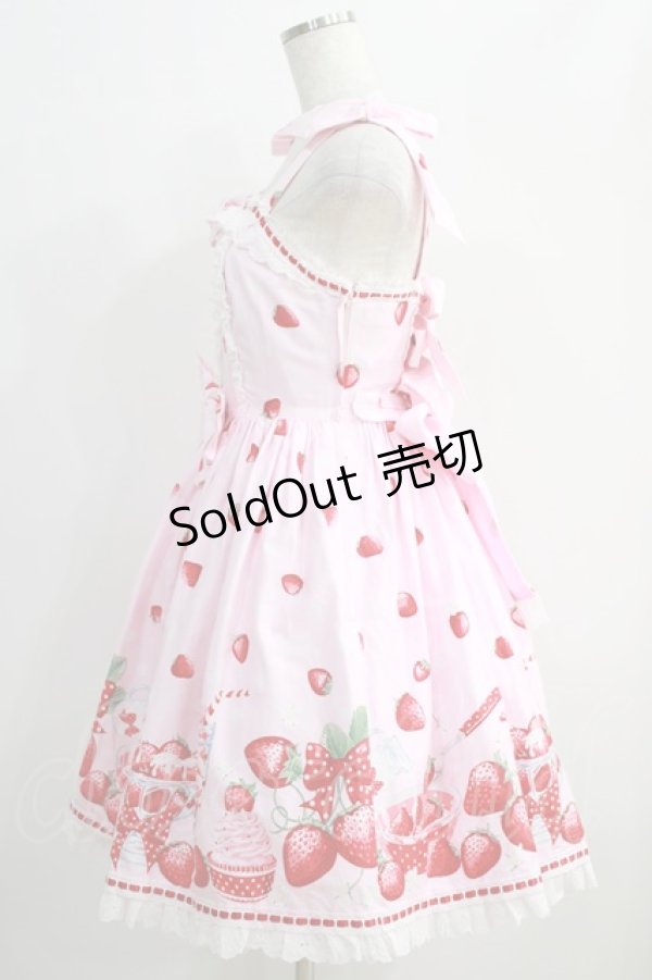 画像2: Angelic Pretty / Milky Berryジャンパースカート Free ピンク H-24-11-11-1004-AP-OP-NS-ZH (2)