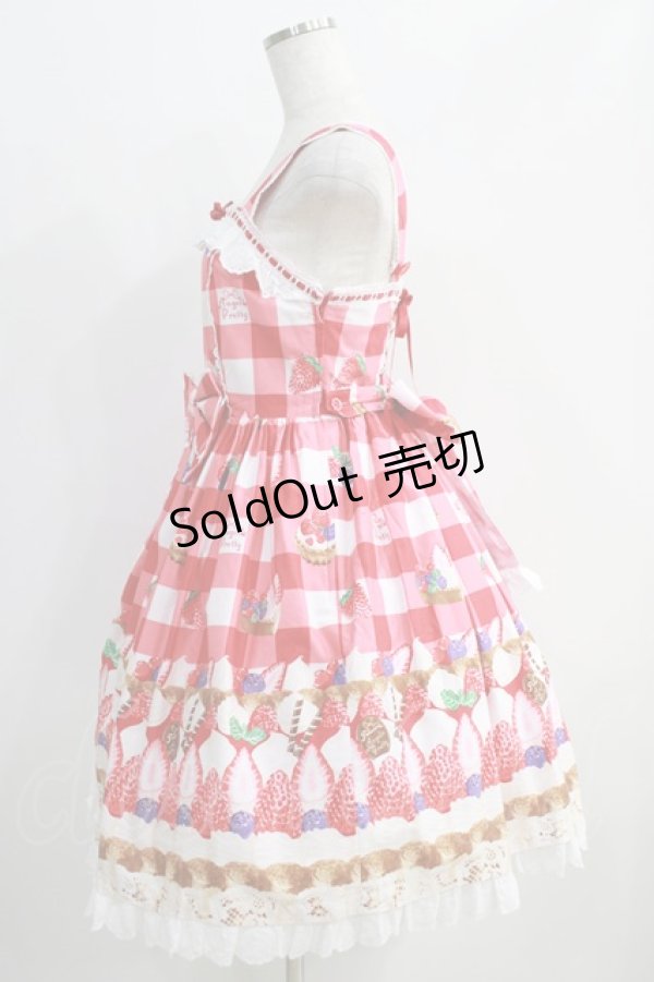 画像2: Angelic Pretty / トリプルタルトジャンパースカート Free アカ H-24-11-11-1005-AP-OP-NS-ZH (2)