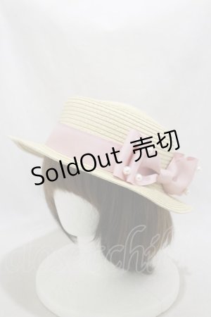 画像: m petit by misako / AMブレードカンカン帽  オフ/ピンク H-24-11-14-010-LO-AC-NS-ZT170