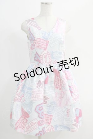 画像: MILK / Patch girllドレス  サックスベース×ビビットピンク H-24-11-15-003-ML-OP-KB-ZT359
