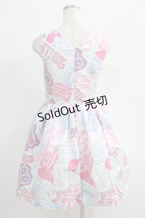 画像3: MILK / Patch girllドレス  サックスベース×ビビットピンク H-24-11-15-003-ML-OP-KB-ZT359 (3)