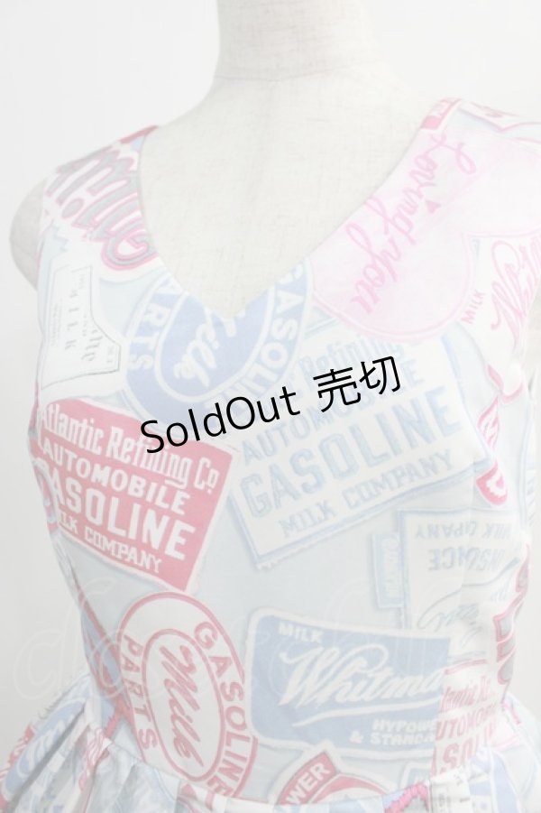 画像4: MILK / Patch girllドレス  サックスベース×ビビットピンク H-24-11-15-003-ML-OP-KB-ZT359 (4)