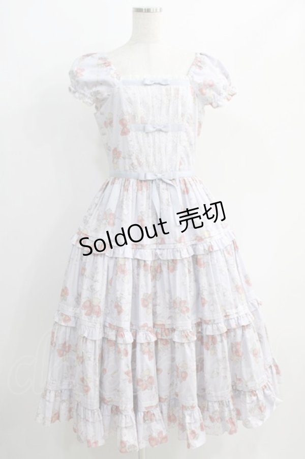 画像1: Victorian maiden / イングリッシュベリーリボンティアードロングドレス Free サックス H-24-11-16-028-CL-OP-NS-ZH (1)