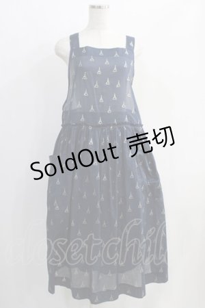画像: Jane Marple / LA TOUR EIFFELタブリエドレス  navy×white gold H-24-11-20-011-JM-OP-KB-ZH