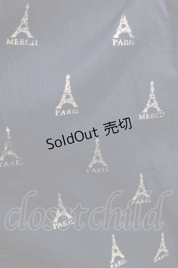 画像4: Jane Marple / LA TOUR EIFFELタブリエドレス  navy×white gold H-24-11-20-011-JM-OP-KB-ZH (4)