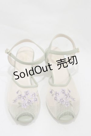 画像: an another angelus / スミレ刺繍メッシュサンダル L PURPLE×GR H-24-11-21-022-CA-SH-NS-ZH