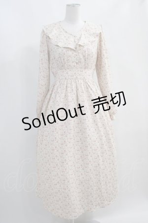 画像: axes femme POETIQUE / ラッフルフリル襟ロングワンピース M キナリ H-24-11-22-043-AX-OP-NS-ZH