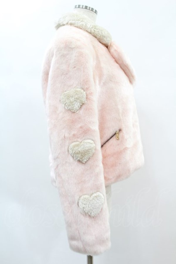 画像3: Candy Stripper / HEART FUR ライダース M ピンク H-24-11-22-1049-PU-JA-KB-ZT-C009 (3)