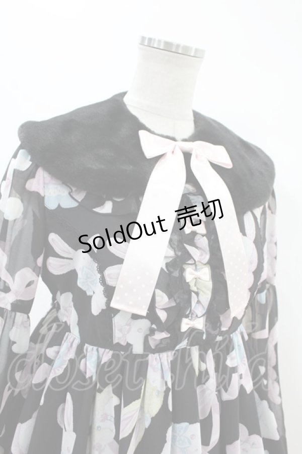 画像4: Angelic Pretty / Moco moco Bunnysワンピース Free ブラック H-24-11-22-006-AP-OP-NS-ZH (4)