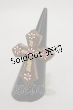 画像: Q-pot. / Q-pot. Halloween 2017 DEATH PARADE クロスシュガーリング Free ブラウン H-24-11-23-006-QP-AC-NS-ZH