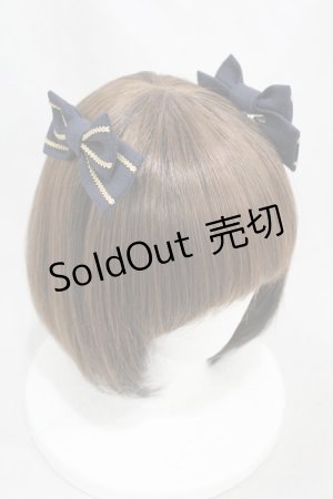 画像: metamorphose / セーラーラインリボンクリップ  ネイビー H-24-11-24-1006-ME-AC-NS-ZH