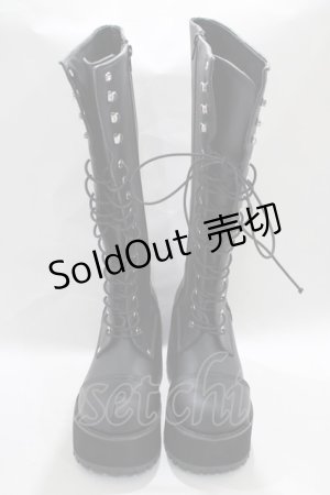 画像: Demonia / RANGER302　厚底ロングブーツ M5（約24.1cm） ブラック H-24-11-25-010-PU-SH-KB-ZT387
