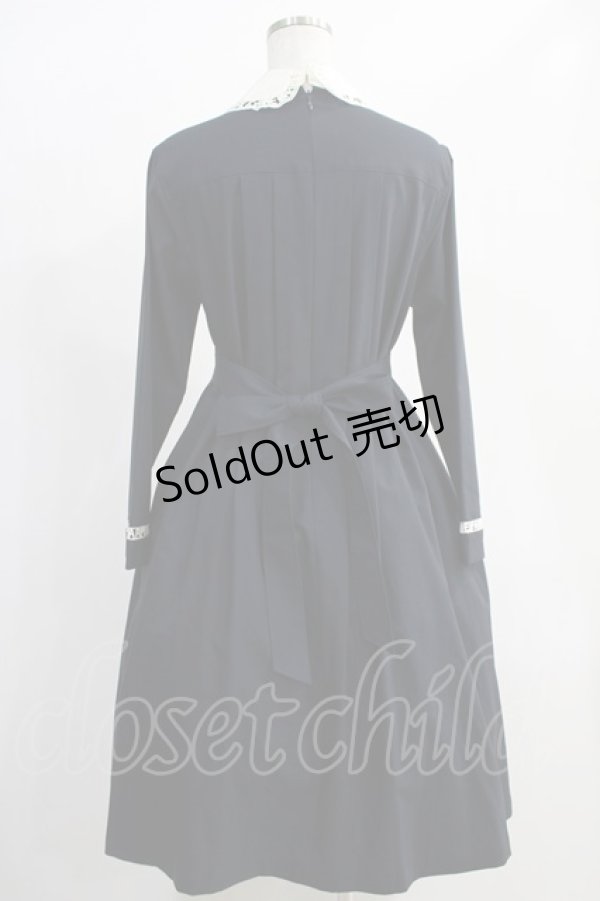 画像3: Jane Marple / Logo lace collar dormitory dress  ネイビー H-24-11-25-016-JM-OP-KB-ZH (3)