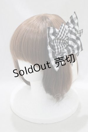 画像: ネバアランド / 三拍子のリボンバレッタ  黒 H-24-11-26-1005-LO-AC-KB-ZH