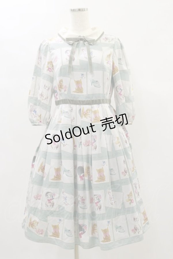 画像1: Emily Temple cute / Kitten Stamp Collectionワンピース M ミント H-24-11-28-074-ET-OP-KB-ZH (1)