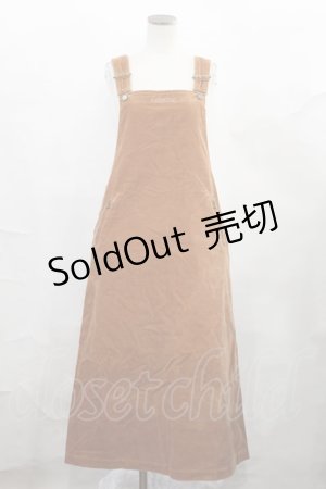 画像: INGEBORG / ロゴ刺繍コールサロペット Free ブラウン H-24-11-29-005-LO-OP-NS-ZH
