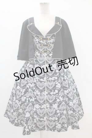 画像: metamorphose / ハートダマスクジレ風ジャンパースカート 1（通常サイズ） ブラック H-24-12-01-073-ME-OP-NS-ZH