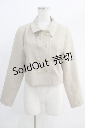画像: Fi.n.t / チェーンステッチ使いダブル釦ショートジャケット Free BEIGE H-24-12-03-050-CA-JA-NS-ZH