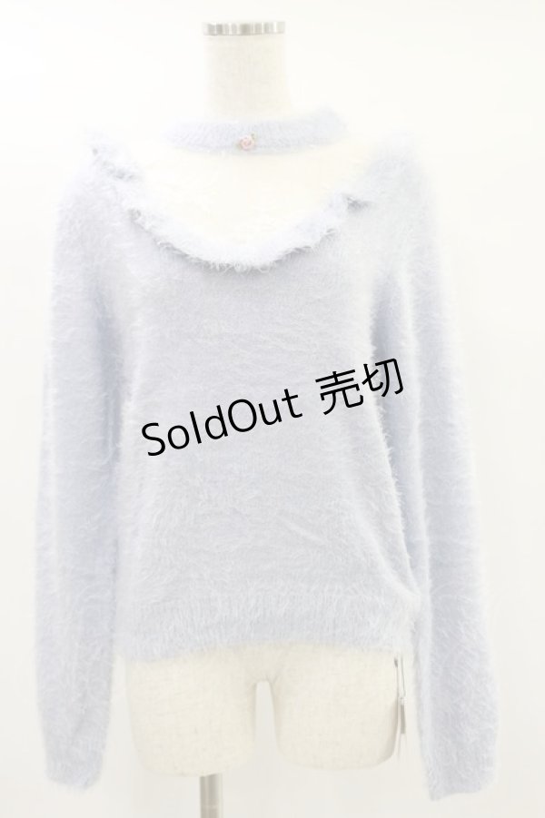 画像1: Ank Rouge / プチローズニット M サックス H-24-12-03-009-CA-TO-NS-ZT402 (1)