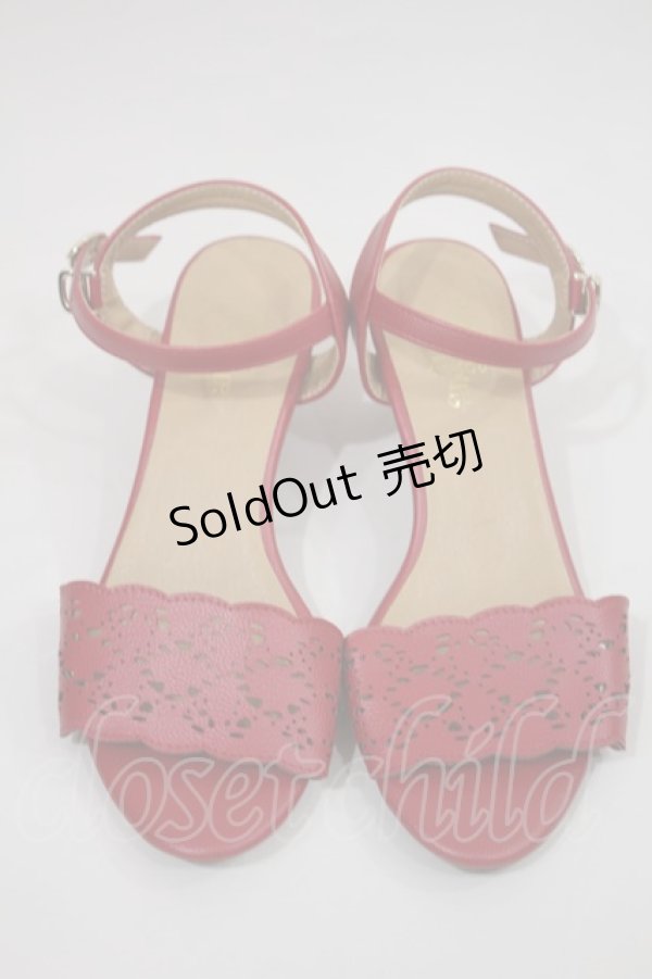 画像1: an another angelus / トーションレースカットワークサンダル S レッド H-24-12-03-080-CA-SH-NS-ZH (1)