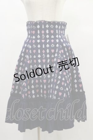 画像: Beth / アリス柄バッスルスカート Free ネイビー H-24-12-07-054-CL-SK-NS-ZH