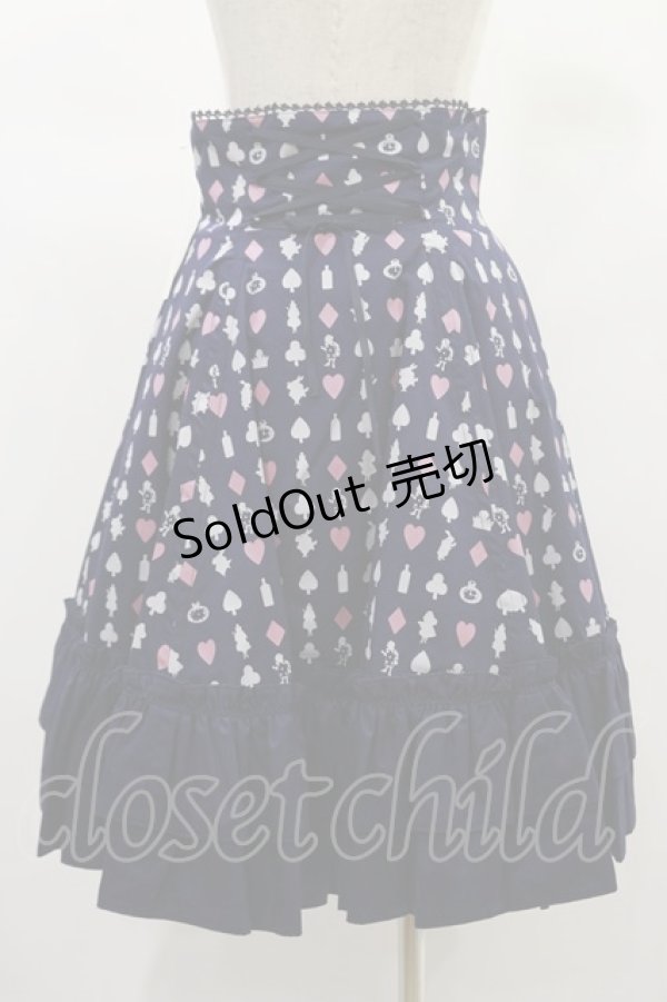 画像2: Beth / アリス柄バッスルスカート Free ネイビー H-24-12-07-054-CL-SK-NS-ZH (2)