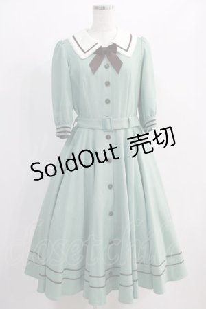 画像: Innocent World / エレノアワンピース L セラドングリーン×ショコラ/Celadon Green×Chocolat H-24-12-09-065-IW-OP-NS-ZH