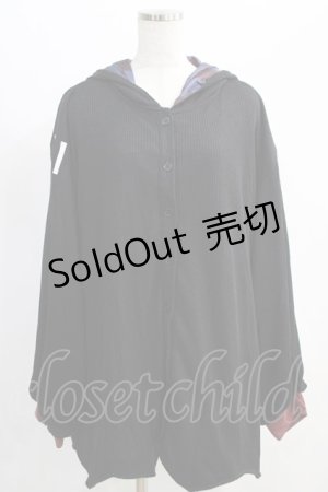 画像: IRO+IRO / ツギハギコウモリのナイトメアカーディガン M ブラック/ワイン H-24-12-09-023-LO-TO-NS-ZH