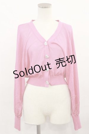 画像: DearMyLoveRose / ハートボタンシアーカーディガン ML ピンク H-24-12-11-1030-EL-TO-NS-ZH