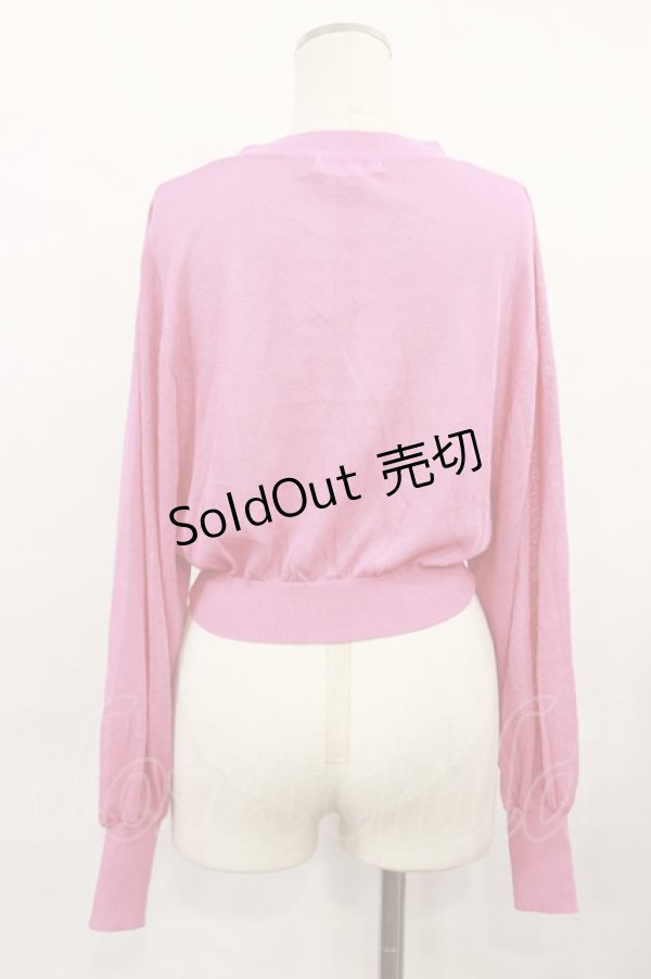 画像2: DearMyLoveRose / ハートボタンシアーカーディガン ML ピンク H-24-12-11-1030-EL-TO-NS-ZH (2)