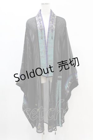 画像: Ozz oneste / 着物袖シアーカーディガン  黒 H-24-12-12-009-OO-TO-KB-ZH