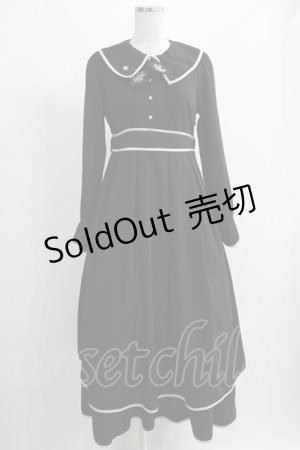 画像: Amavel / Classical Ladyパイピングワンピース Free ブラック H-24-12-13-050-CA-OP-NS-ZH