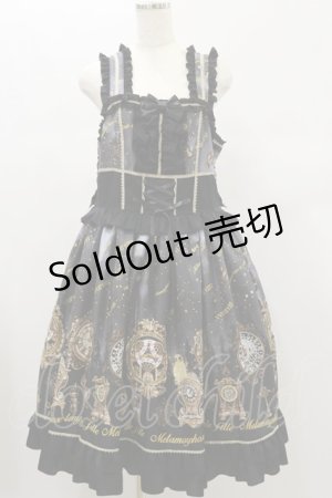 画像: metamorphose / 【プラスサイズ】Clock Forest Night フリルジャンパースカート プラスサイズ グレイッシュナイト(Grayish Night) H-24-12-15-058-ME-OP-NS-ZH