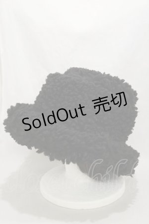 画像: 【SALE】ankoROCK / フラッフィーボアハット  黒 H-24-12-16-015-PU-AC-KB-ZT273