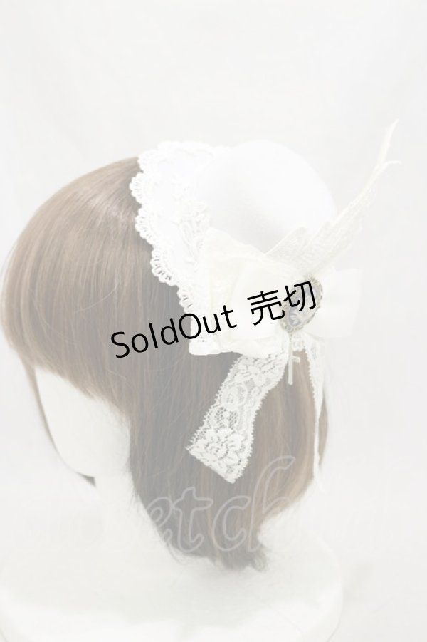 画像1: MR corset / WINGミニハット  白 H-24-12-16-017-PU-AC-KB-ZH (1)